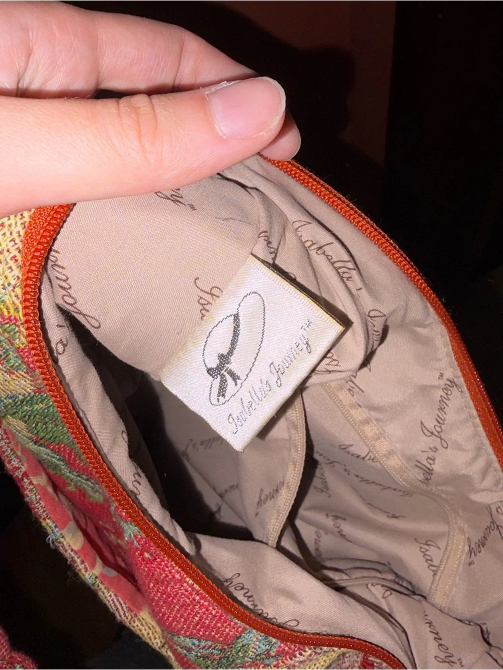 Vintage April Cornell Isabellas Journey floral tapestry bag with braided strap